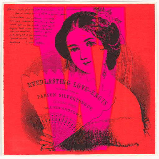 Corita Kent (Sister Mary Corita). W what every woman knows from circus alphabet. 1968