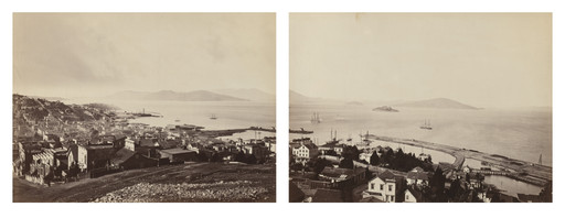 Carleton E. Watkins. San Francisco from Telegraph Hill: The Golden Gate and Alcatraz and the Bay. c. 1875