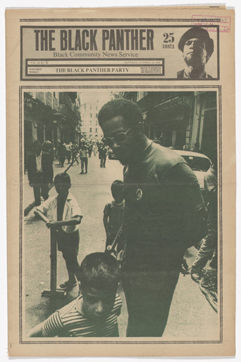 Emory Douglas. The Black Panther Newspaper, vol. 3, no. 26 (Street photograph). 1969