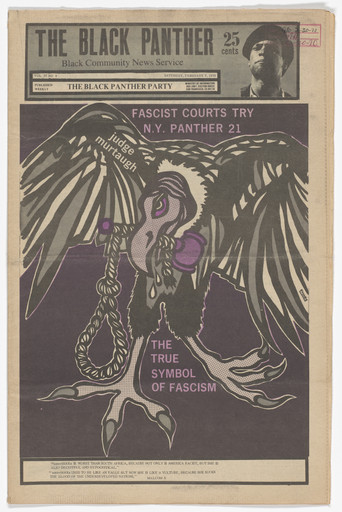 Emory Douglas. The Black Panther Newspaper, vol. 4, no. 9 (Judge Murtaugh: The True Symbol of Fascism). 1970