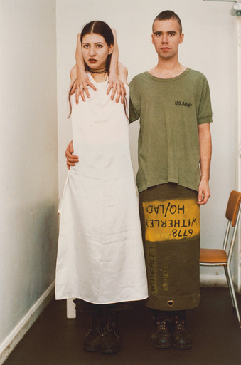 Wolfgang Tillmans. Suzanne & Lutz, white dress, army skirt. 1993