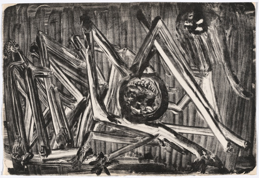 Henri Michaux. Double page plate (between pages 50 and 51) from Meidosems. 1948