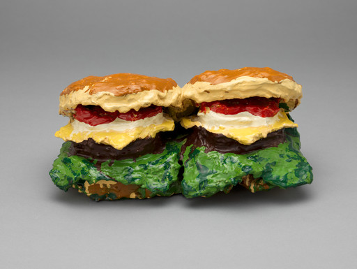 Claes Oldenburg. Two Cheeseburgers, with Everything (Dual Hamburgers). 1962