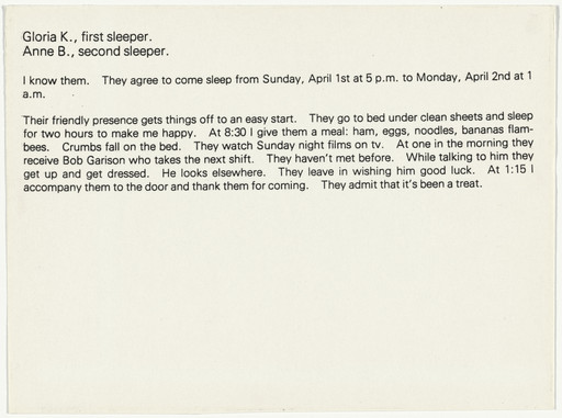 Sophie Calle. The Sleepers (Les dormeurs). 1979