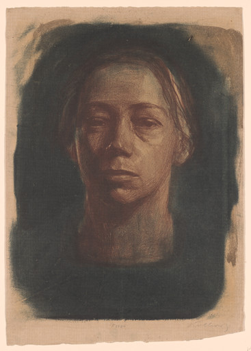 Käthe Kollwitz. Self-Portrait en Face (Selbstbildnis en face) state I/II. c.1904