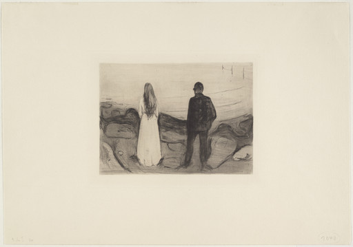 Edvard Munch. Two People. The Lonely Ones (To mennesker. De ensomme). 1894, published 1895