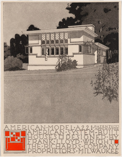 Frank Lloyd Wright. American System-Built Houses for The Richards Company project (Perspective of model A221). 1915–1917