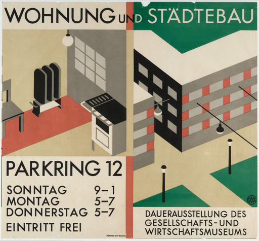 Gerd Arntz. Wohnung und Städtebau: Dauerausstellung des Gesellschafts- und Wirtschaftsmuseums. 1928–1930