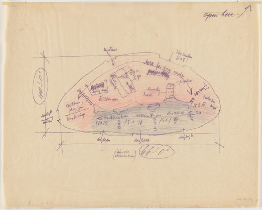 Frederick Kiesler. Endless House Project, Plan. 1951