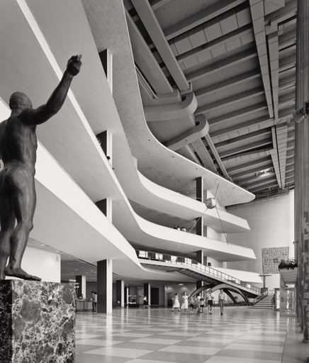 Wallace K. Harrison, Max Abramovitz, Oscar Niemeyer, Le Corbusier (Charles-Édouard Jeanneret), United Nations Headquarters Board of Design, Photograph by Ezra Stoller. United Nations Headquarters, New York, NY. 1977