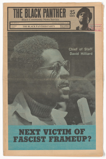 Emory Douglas. The Black Panther Newspaper, vol. 3, no. 21, Next victim of fascist frame up?. 1969