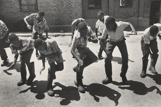 Jeanne Moutoussamy-Ashe. Mine Dancers, Alexandra Township, South Africa. 1977