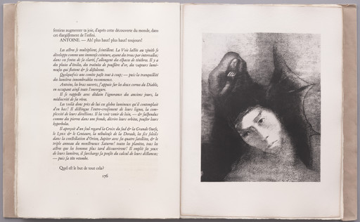 Odilon Redon. Anthony: What Is the Point of All This? The Devil: There Is No Point! (Antoine: Quel est le but de tout cela? Le Diable: Il n'y a pas de but!) (plate XVI) from La Tentation de Saint-Antoine. 1896, published 1938