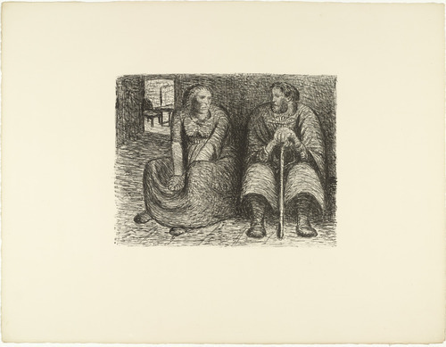 Ernst Barlach. Couple Conversing (Das Paar im Gespr&auml;ch) from The Dead Day (Der tote Tag). (1910-11, published 1912)