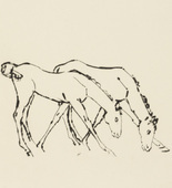 Ren&eacute;e Sintenis. Two Colts Grazing (Zwei Fohlen, grasend). (c. 1919)