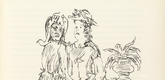 Oskar Kokoschka. Ann Eliza Talking with her Sister-in-law Gwendolin (Ann Eliza und ihre Schw&auml;gerin Gwendolin im Gespr&auml;ch) (plate, folio 9) from Ann Eliza Reed. 1952