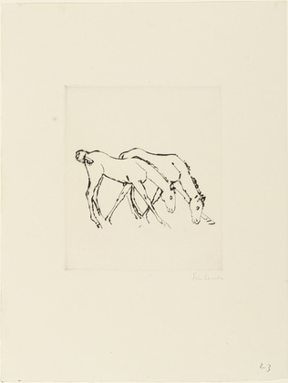 Ren&eacute;e Sintenis. Two Colts Grazing (Zwei Fohlen, grasend). (c. 1919)