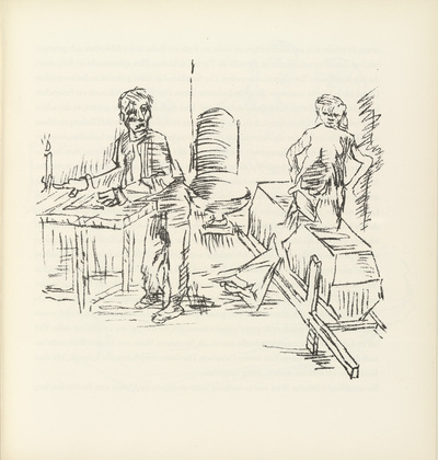 Oskar Kokoschka. Ann Eliza Rises up out of the Coffin (Ann Eliza richtet sich aus dem Sarg auf) (plate, folio 13) from Ann Eliza Reed. 1952