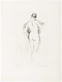 Hans Meid. Seated Female Nude from Behind (Sitzender weiblicher R&uuml;ckenakt). 1920
