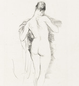 Hans Meid. Seated Female Nude from Behind (Sitzender weiblicher R&uuml;ckenakt). 1920