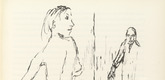 Oskar Kokoschka. Reed Sees the Naked Ann Eliza, Who Killed Doctor Glasberg, Before Him (Reed sieht die nackte Ann Eliza vor sich, die den Arzt Glasberg get&ouml;tet hat) (plate, folio 16) from Ann Eliza Reed. 1952