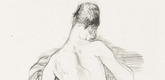 Hans Meid. Seated Female Nude from Behind (Sitzender weiblicher R&uuml;ckenakt). 1920