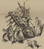 Bohuslav Kokoschka. Staircase (Stiegenhaus) (in-text plate, title page) from the periodical Der Sturm. Wochenschrift f&uuml;r Kultur und K&uuml;nste, vol. 8, no. 1 (April 1917). 1917