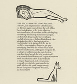 Gerhard Marcks. Reclining Lion (Liegender L&ouml;we) and Fox (Fuchs) (in-text plates, page 30) from Tierfabeln des Aesop (Aesop's Fables). (1950, print executed 1949-50)