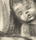 K&auml;the Kollwitz. Worker Woman with Sleeping Child (Arbeiterfrau mit schlafendem Jungen). (1927)