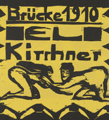 Erich Heckel. Kneeling Nudes (Kniende Akte) cover from the portfolio Br&uuml;cke 1910. (1910)