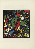 Vasily Kandinsky. The Archer (Bogensch&uuml;tze) (plate facing colophon page) from Der Blaue Reiter (The Blue Rider). 1912 (print executed 1908-09)