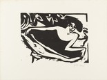 Ernst Ludwig Kirchner. Dancer with Raised Skirt (T&auml;nzerin mit gehobenem Rock) from the portfolio Br&uuml;cke 1910. (1909, published 1910)