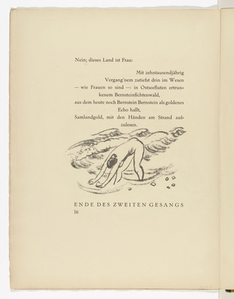 Max Pechstein. Untitled (tailpiece, page 16) from Die Saml&auml;ndische Ode (The Samland Ode). 1918 (executed 1917)