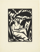 Georg Schrimpf. Untitled (Girl with Doves) [Ohne Titel (M&auml;dchen mit Tauben)] (plate, preceding p. 33) from the periodical Das Kunstblatt, vol. 1, no. 2 (Feb 1917). 1917