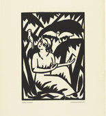 Georg Schrimpf. Untitled (Girl with Doves) [Ohne Titel (M&auml;dchen mit Tauben)] (plate, preceding p. 33) from the periodical Das Kunstblatt, vol. 1, no. 2 (Feb 1917). 1917