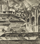 Paul Adolf Seehaus. Bridge (Br&uuml;cke) (plate, loose leaf) from the periodical Das Kunstblatt, vol. 2, no. 10 (Oct 1918). 1918 (executed 1917)