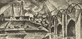 Paul Adolf Seehaus. Bridge (Br&uuml;cke) (plate, loose leaf) from the periodical Das Kunstblatt, vol. 2, no. 10 (Oct 1918). 1918 (executed 1917)