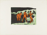 Ernst Ludwig Kirchner. Bathers Throwing Reeds (Mit Schilf werfende Badende) from the portfolio Br&uuml;cke 1910. (1909, published 1910)
