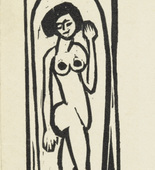 Ernst Ludwig Kirchner. Standing Nude, Signet of the Br&uuml;cke Artists' Group (Stehender Akt, Signet der K&uuml;nstlergruppe Br&uuml;cke). (1911)