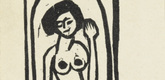 Ernst Ludwig Kirchner. Standing Nude, Signet of the Br&uuml;cke Artists' Group (Stehender Akt, Signet der K&uuml;nstlergruppe Br&uuml;cke). (1911)