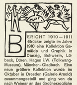 Ernst Ludwig Kirchner. Vignette for the Annual Report 1910-1911 of the Br&uuml;cke Artists' Group (Vignette zum Jahresbericht 1910-11 der K&uuml;nstlergruppe Br&uuml;cke). (1911)