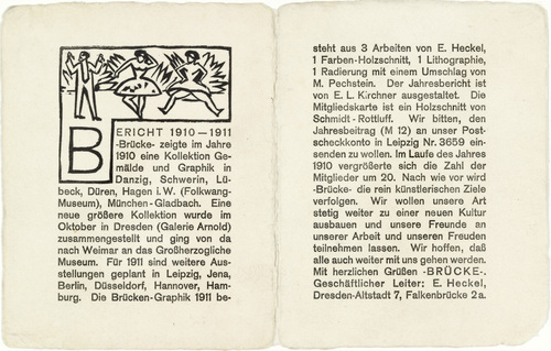 Ernst Ludwig Kirchner. Vignette for the Annual Report 1910-1911 of the Br&uuml;cke Artists' Group (Vignette zum Jahresbericht 1910-11 der K&uuml;nstlergruppe Br&uuml;cke). (1911)