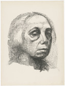 K&auml;the Kollwitz. Small Self-Portrait (Kleines Selbstbildnis) (plate 3) from the illustrated book Deutsche Graphiker der Gegenwart (German Printmakers of Our Time). 1920