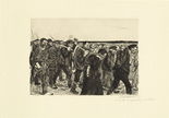 K&auml;the Kollwitz. March of the Weavers (Weberzug) from the series Weaver's Revolt (Ein Weberaufstand). (1893-1897, published c. 1931)