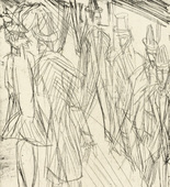 Ernst Ludwig Kirchner. Street Scene with Little Dog (Strassenszene mit H&uuml;ndchen). (1914)