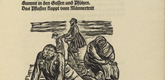 Ernst Barlach. Cripple, Blind Man and Old Beggar Woman (Lahmer, Blinder und bettelnde Alte (in-text plate, page 9) from Der Kopf (The Head). 1919
