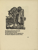 Ernst Barlach. Beggar's Majesty (Bettlermajest&auml;t) (in-text plate, page 15) from Der Kopf (The Head). 1919