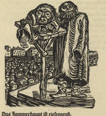 Ernst Barlach. Beggar's Majesty (Bettlermajest&auml;t) (in-text plate, page 15) from Der Kopf (The Head). 1919