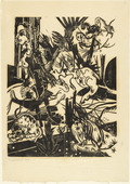Heinrich Campendonk. Seated Girl with Stag (Sitzendes M&auml;dchen mit Hirsch). (1916)