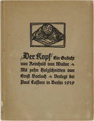 Ernst Barlach. Cover from Der Kopf (The Head). 1919